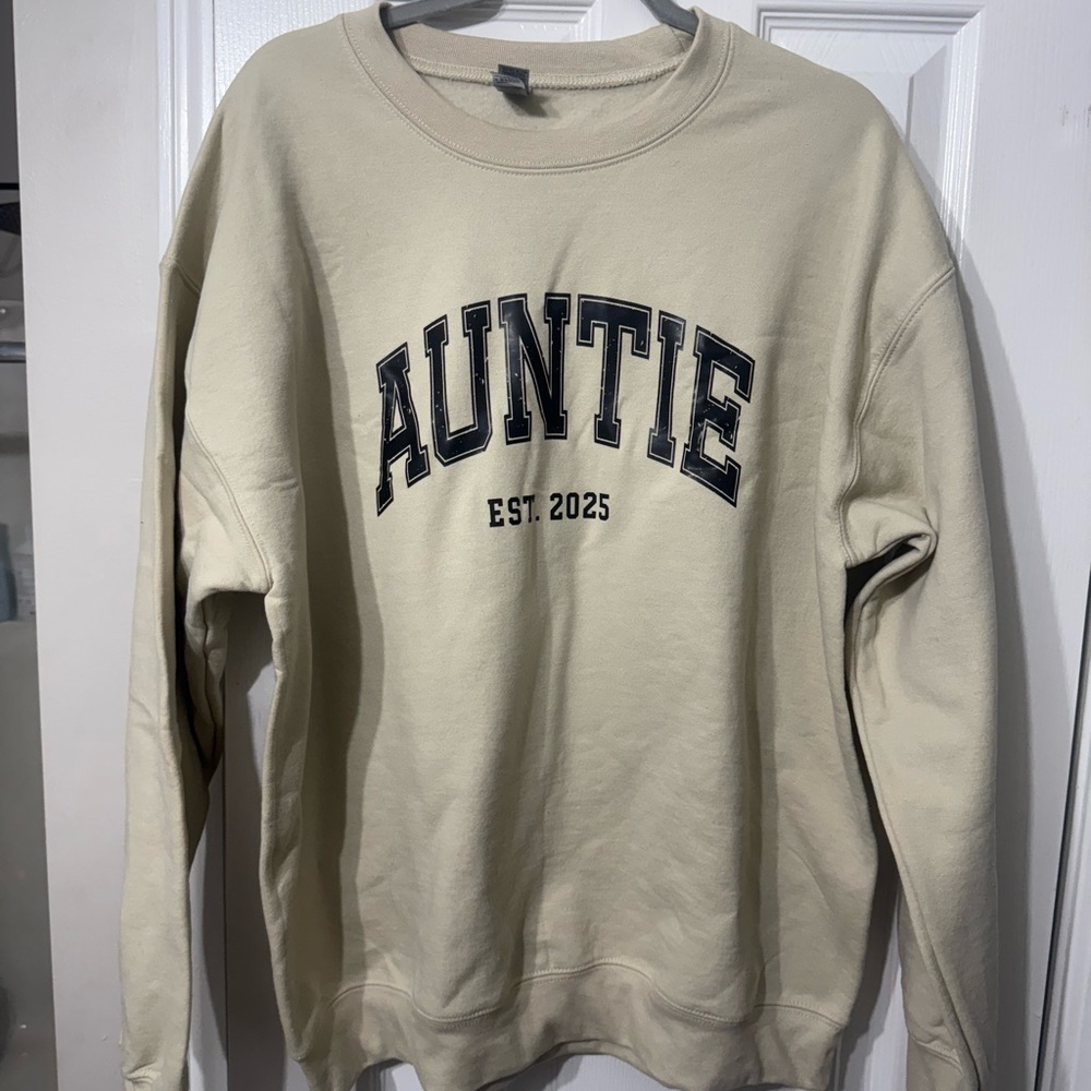 NEVER WORN Auntie Est. 2025 Cream Sweater